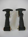 Pair of rubber hood fasteners complete with mounting hardware. Wide type.